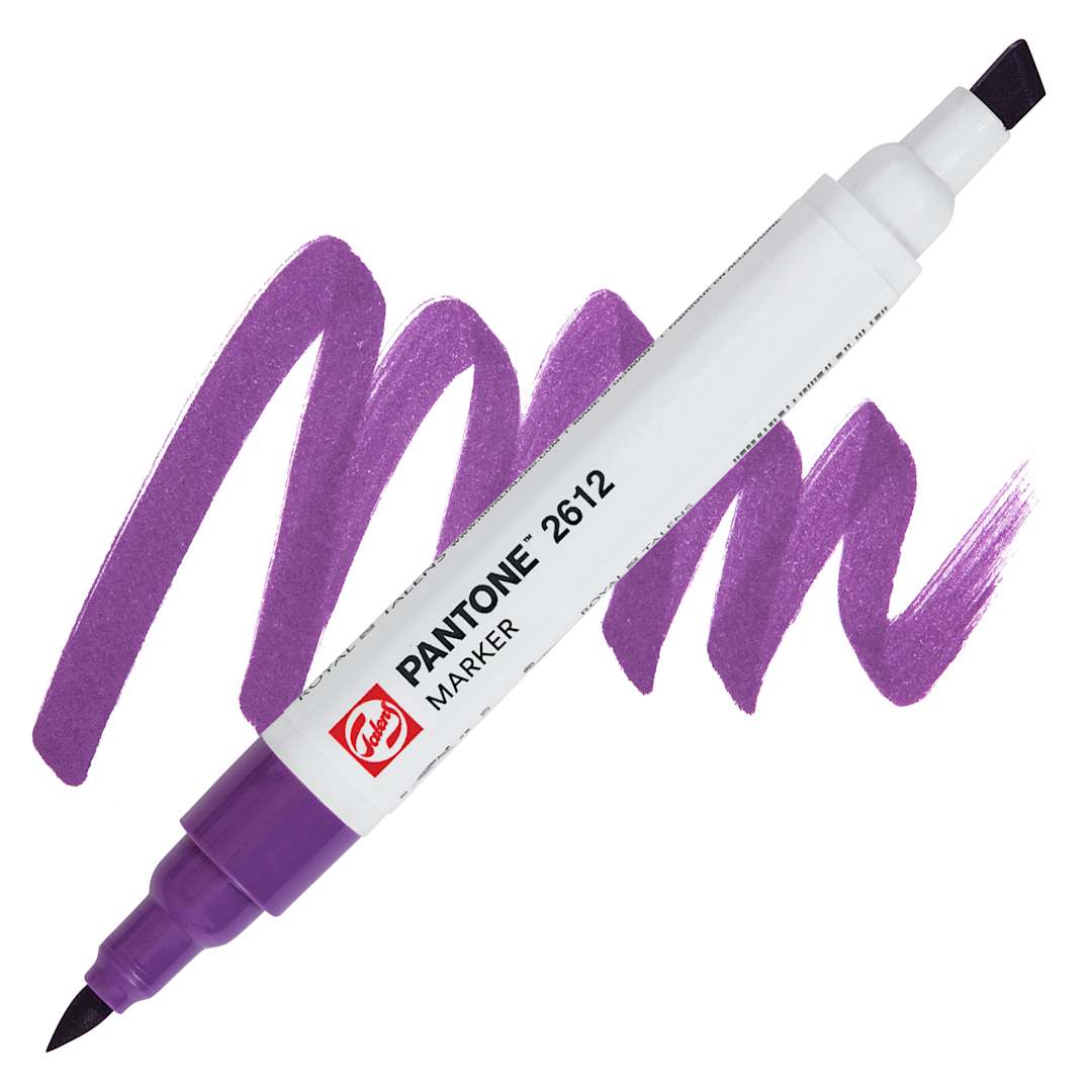 Open in modal - Pantone Dual Tip Marker - 2612, swatch and marker