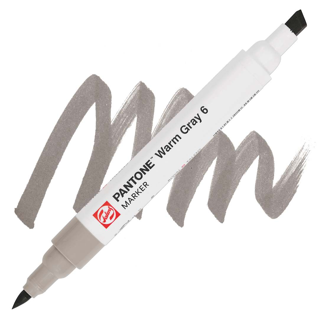 Open in modal - Pantone Dual Tip Marker - Warm Gray 6, swatch and marker