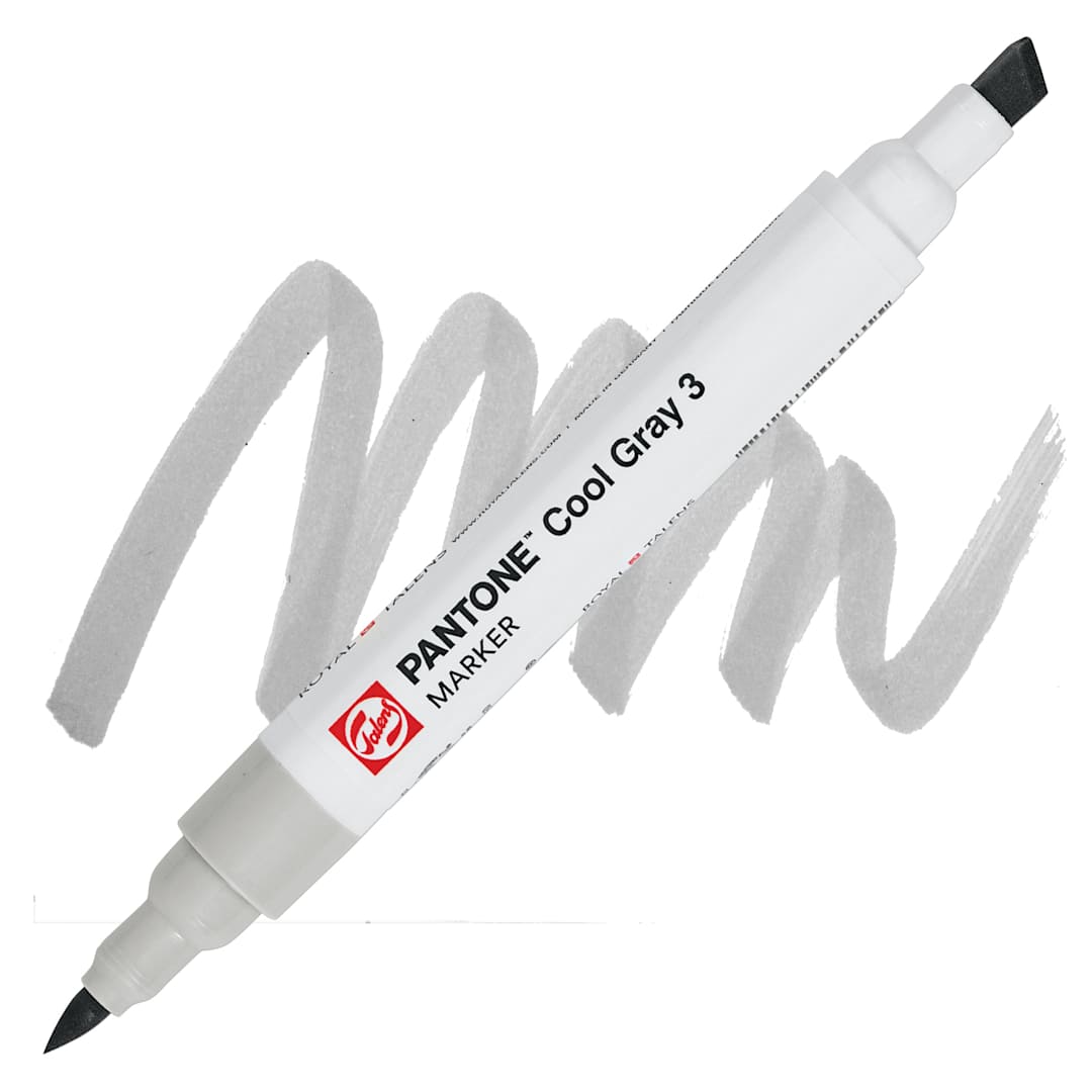 Open in modal - Pantone Dual Tip Marker - Cool Gray 3, swatch and marker