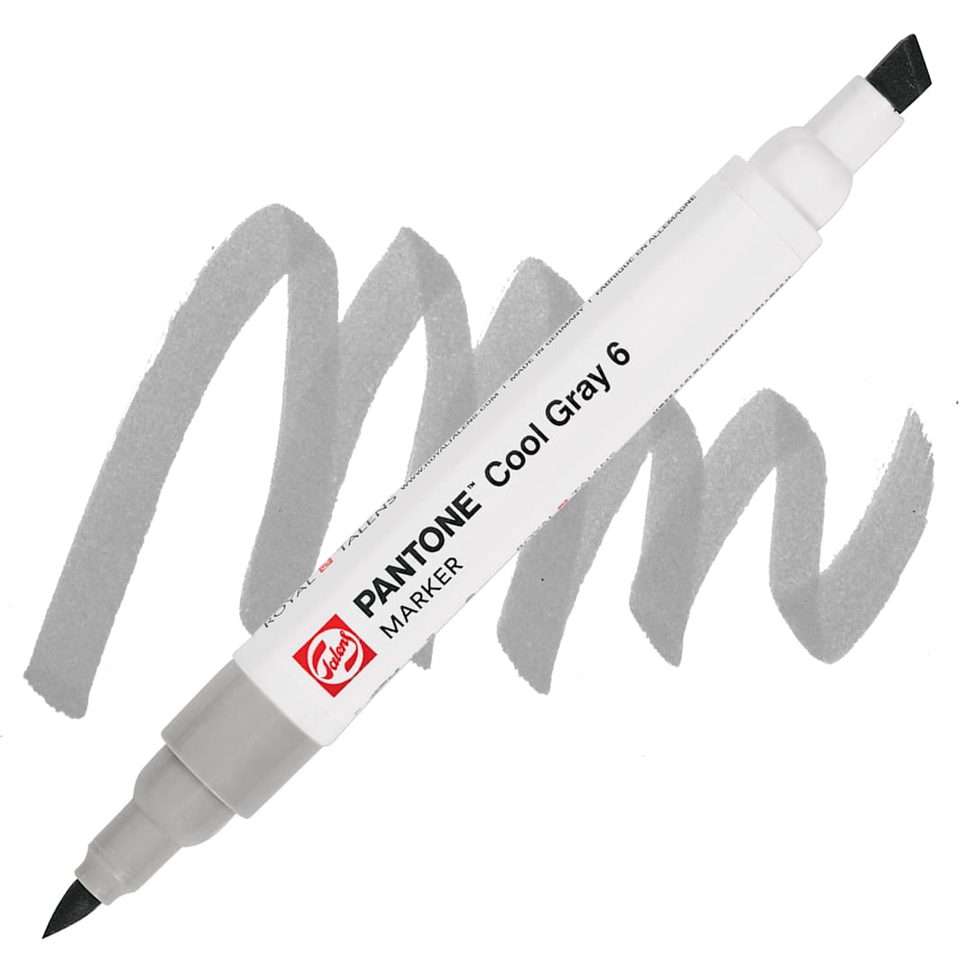 Open in modal - Pantone Dual Tip Marker - Cool Gray 6, swatch and marker