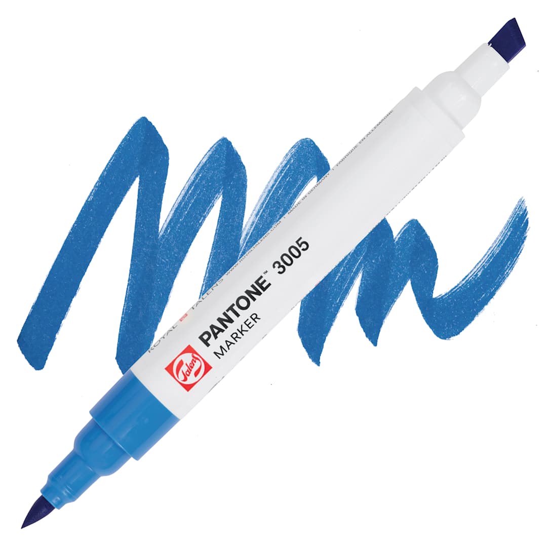 Open in modal - Pantone Dual Tip Marker - 3005, swatch and marker