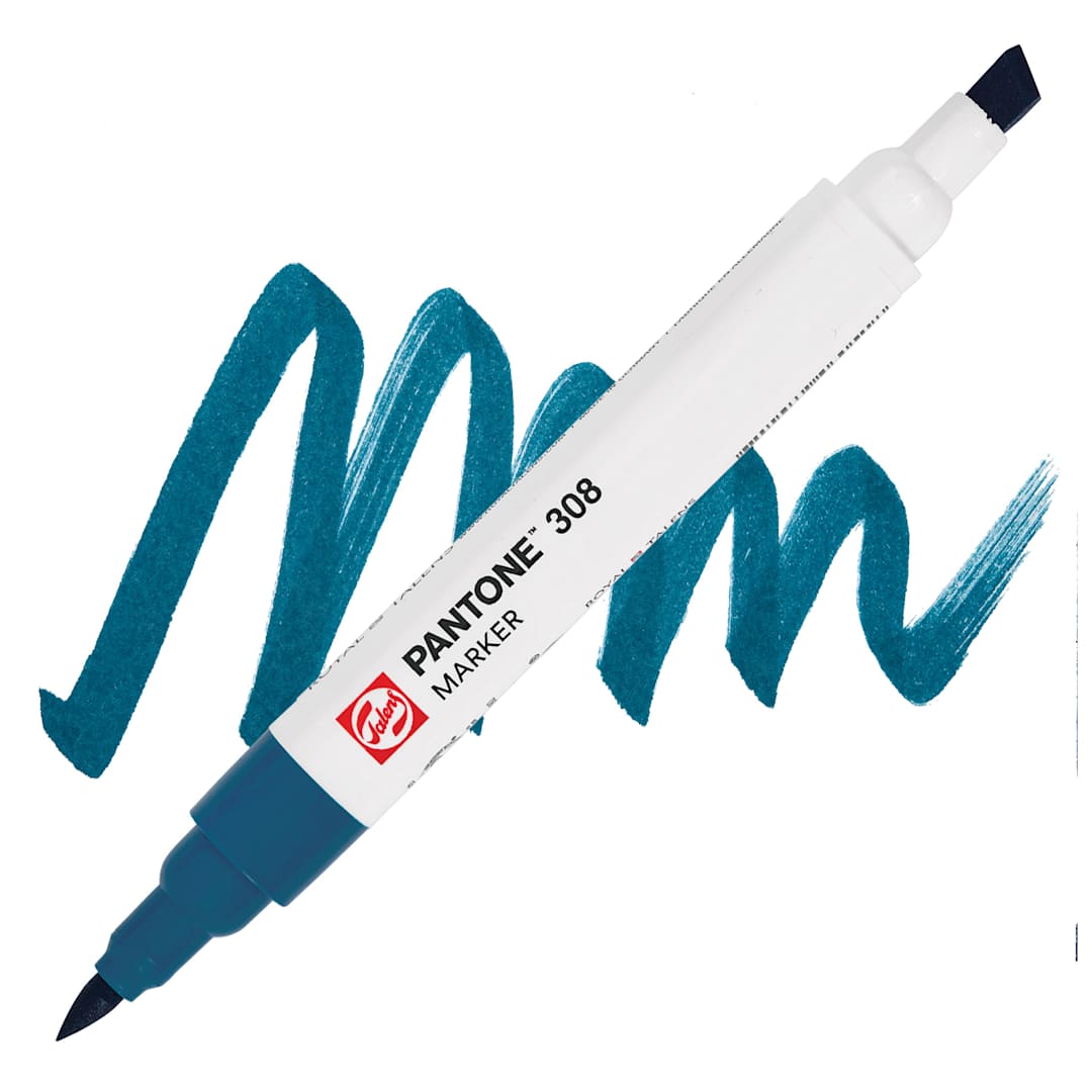 Open in modal - Pantone Dual Tip Marker - 308, swatch and marker