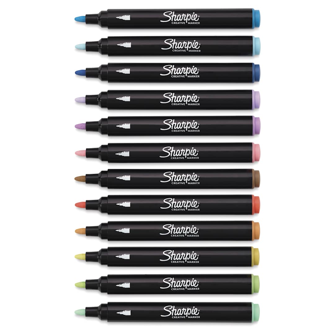 Open in modal - Sharpie Creative Acrylic Markers - Set of 12, Earth Tones Mineral, Bullet Tip