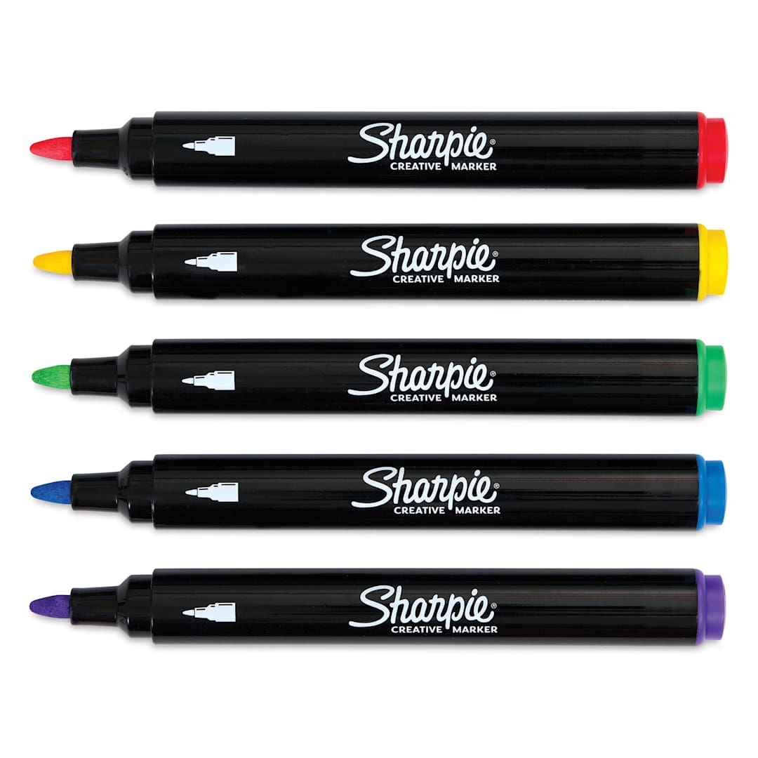Open in modal - Sharpie Creative Acrylic Markers - Set of 5, Bullet Tip with caps off