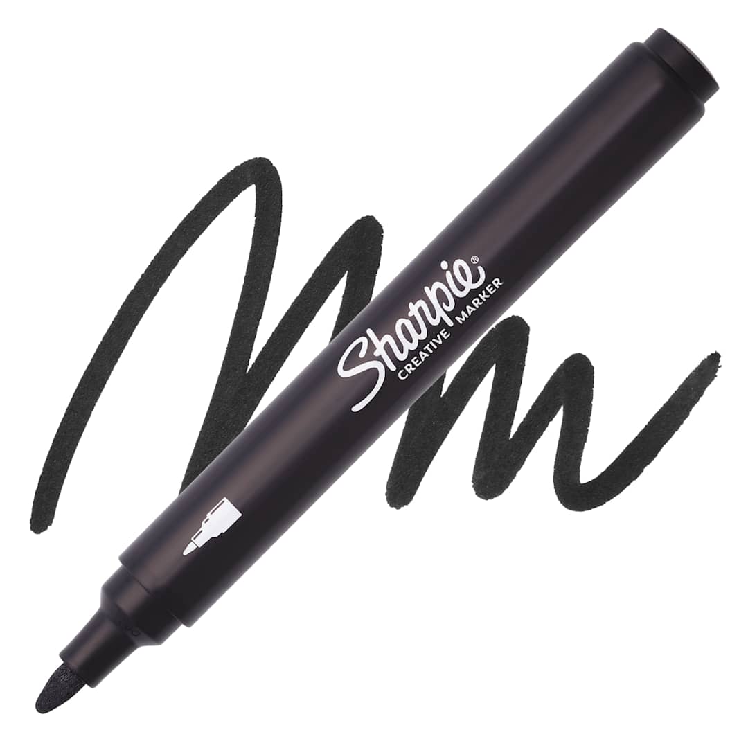 Open in modal - Sharpie Creative Acrylic Marker - Black, Bullet Tip - Marker and Swatch