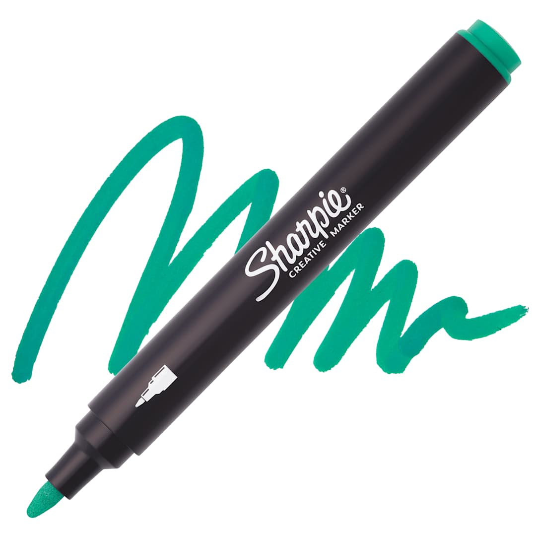 Open in modal - Sharpie Creative Acrylic Marker - Emerald Green, Bullet Tip - Marker and Swatch