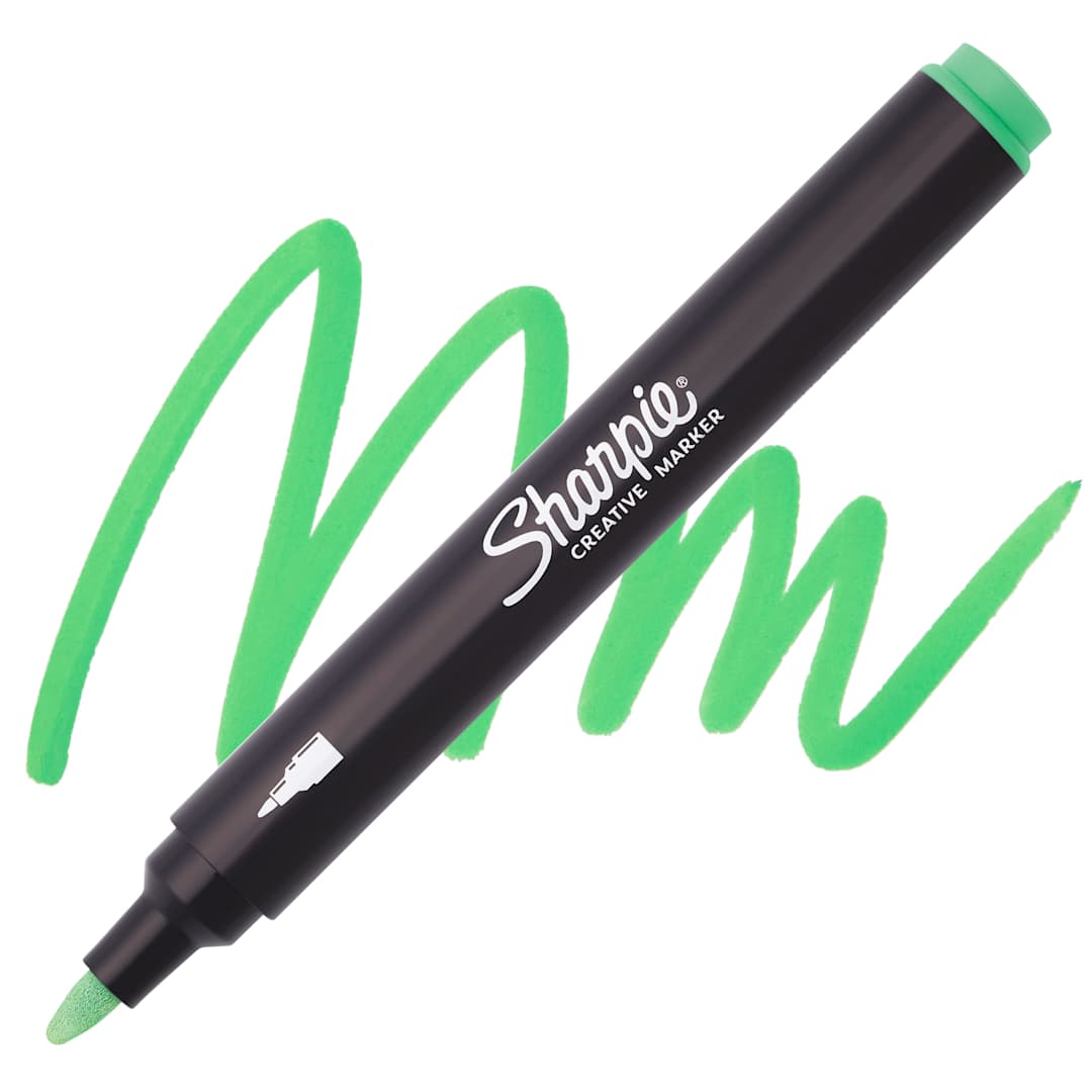 Open in modal - Sharpie Creative Acrylic Marker - Green, Bullet Tip - Marker and Swatch