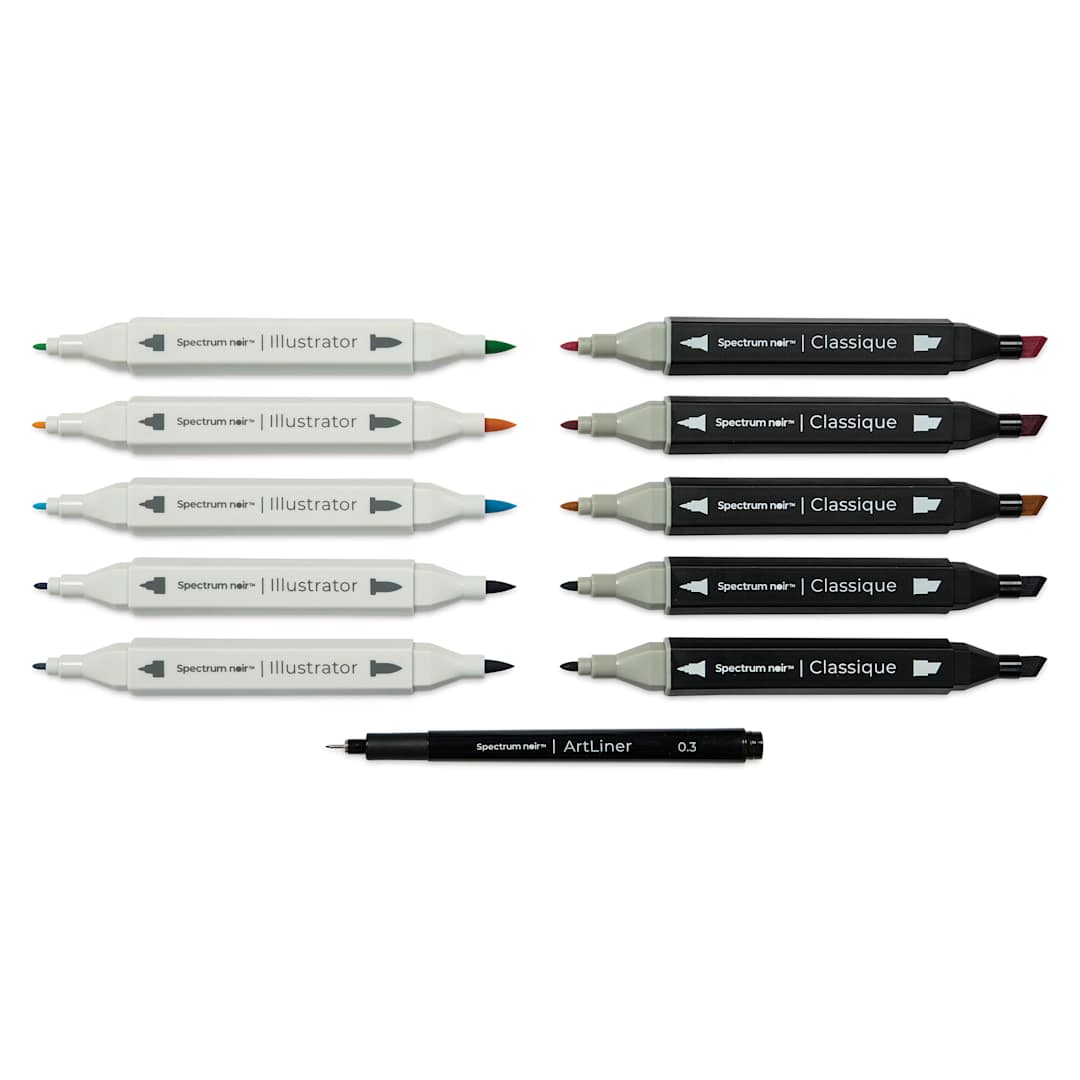 Open in modal - Spectrum Noir Harry Potter Pro Fan Art Markers - Magical Creatures, markers and liner with cap off