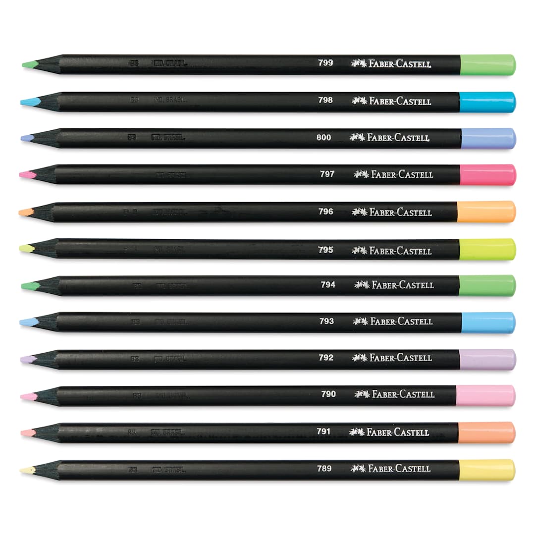 Open in modal - Faber-Castell Black Edition Colored Pencils - Neon and Pastel Colors, Set of 12