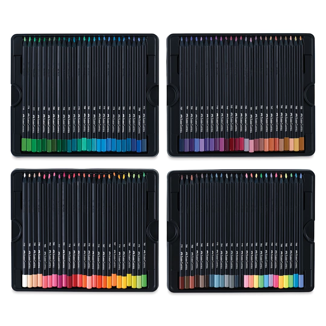Open in modal - Faber-Castell Black Edition Colored Pencils - Assorted Colors, Tin Set of 100, colors pencils shown