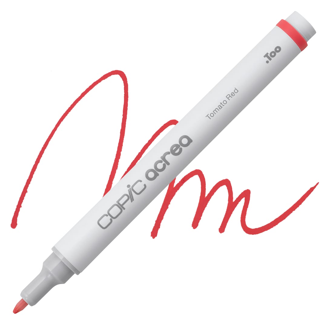 Open in modal - Copic Acrea Paint Marker - Tomato Red 008, marker and swatch