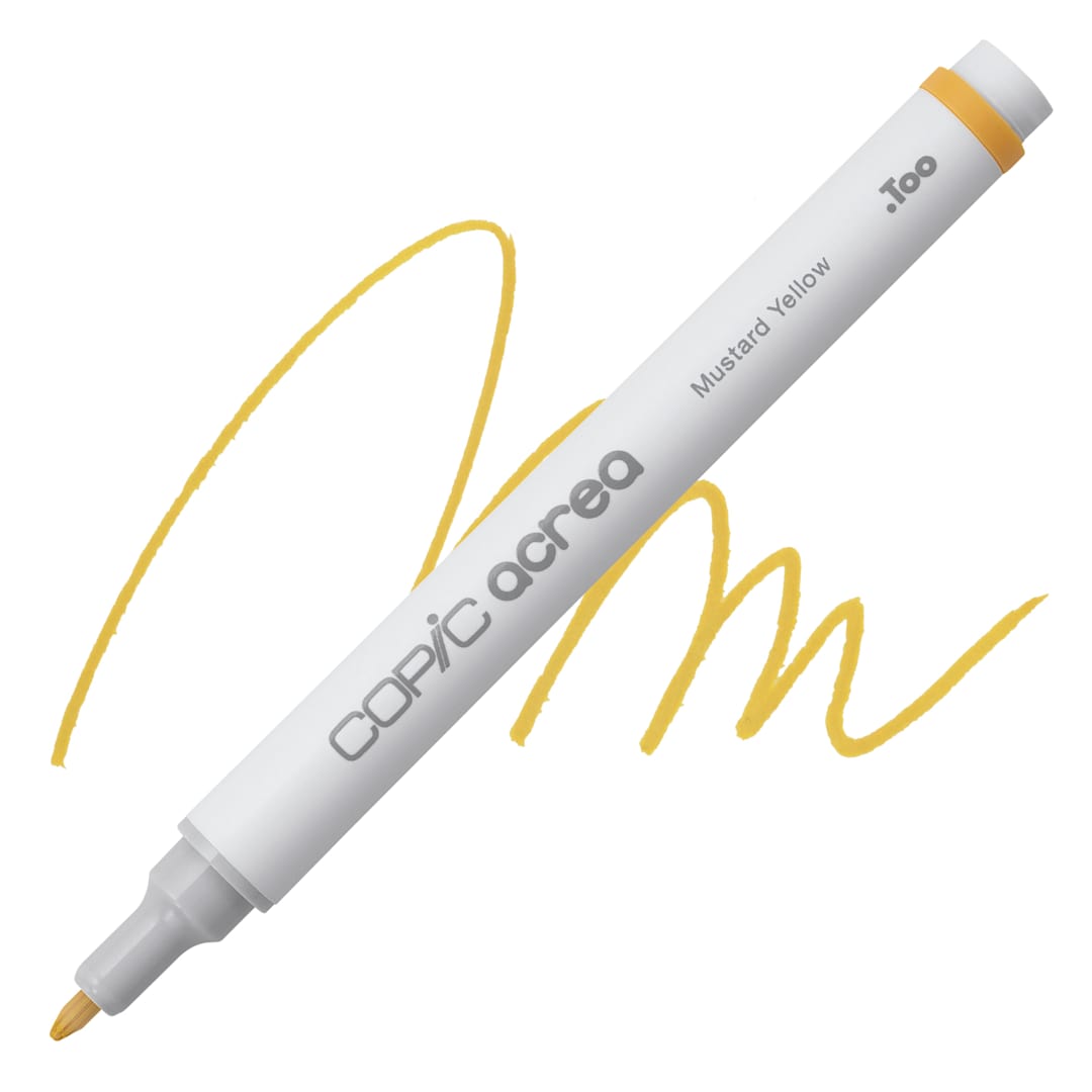 Open in modal - Copic Acrea Paint Marker - Mustard Yellow 022, marker and swatch