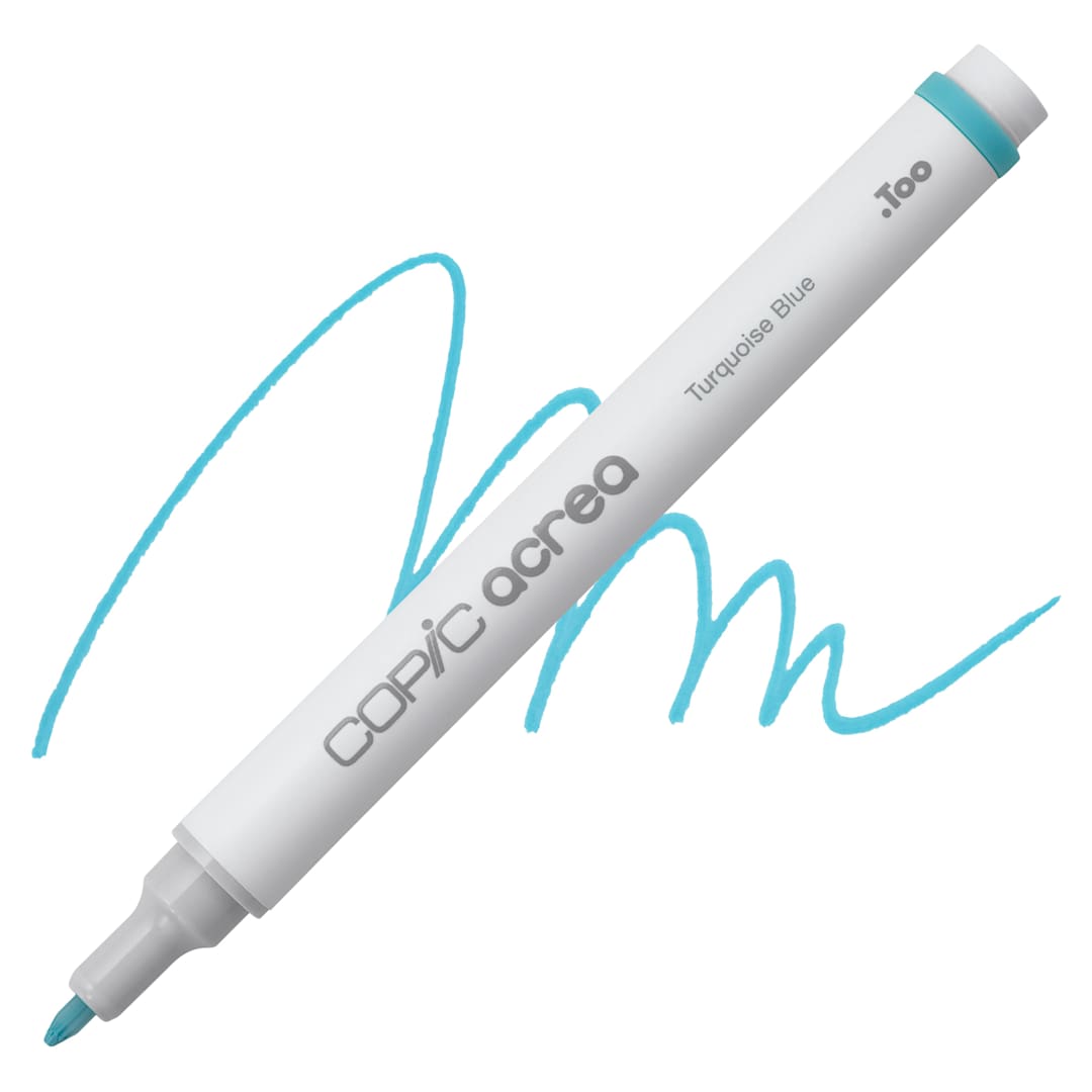 Open in modal - Copic Acrea Paint Marker - Turquoise Blue 018, marker and swatch