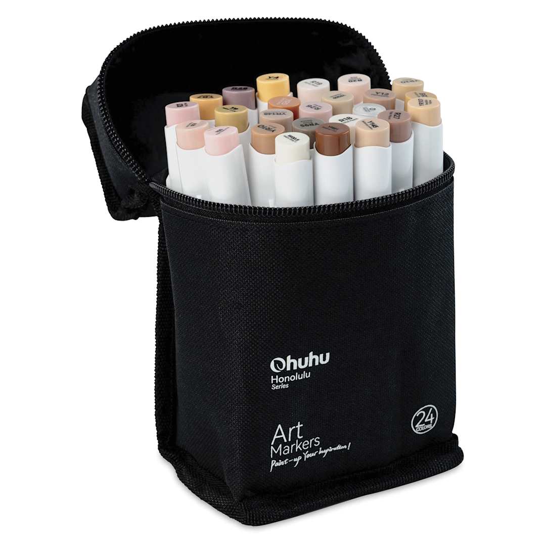 Open in modal - Ohuhu Honolulu B Dual Tip Marker Sets - Set of 24, Skin Tones