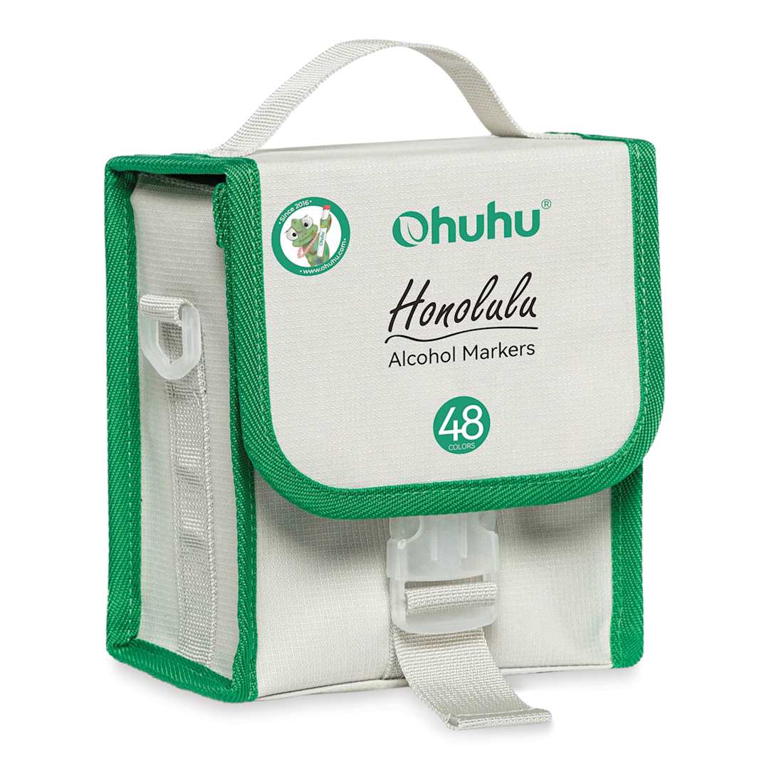 Open in modal - Ohuhu Honolulu Dual Tip Marker Set - Set of 48, Classic Colors, front of case