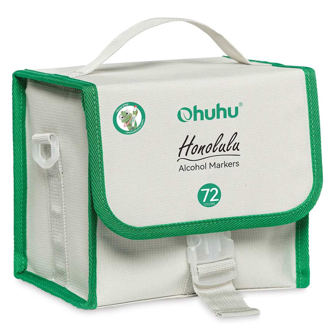 Open in modal - Ohuhu Honolulu Dual Tip Marker Set - Set of 72, Assorted Colors, front of case