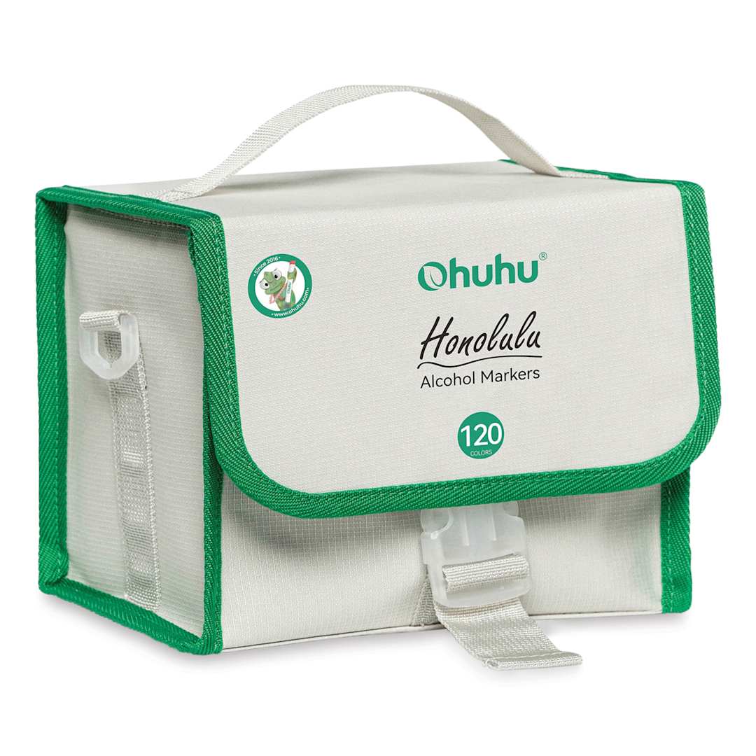 Open in modal - Ohuhu Honolulu Dual Tip Marker Set - Set of 120, Assorted Colors, front of case