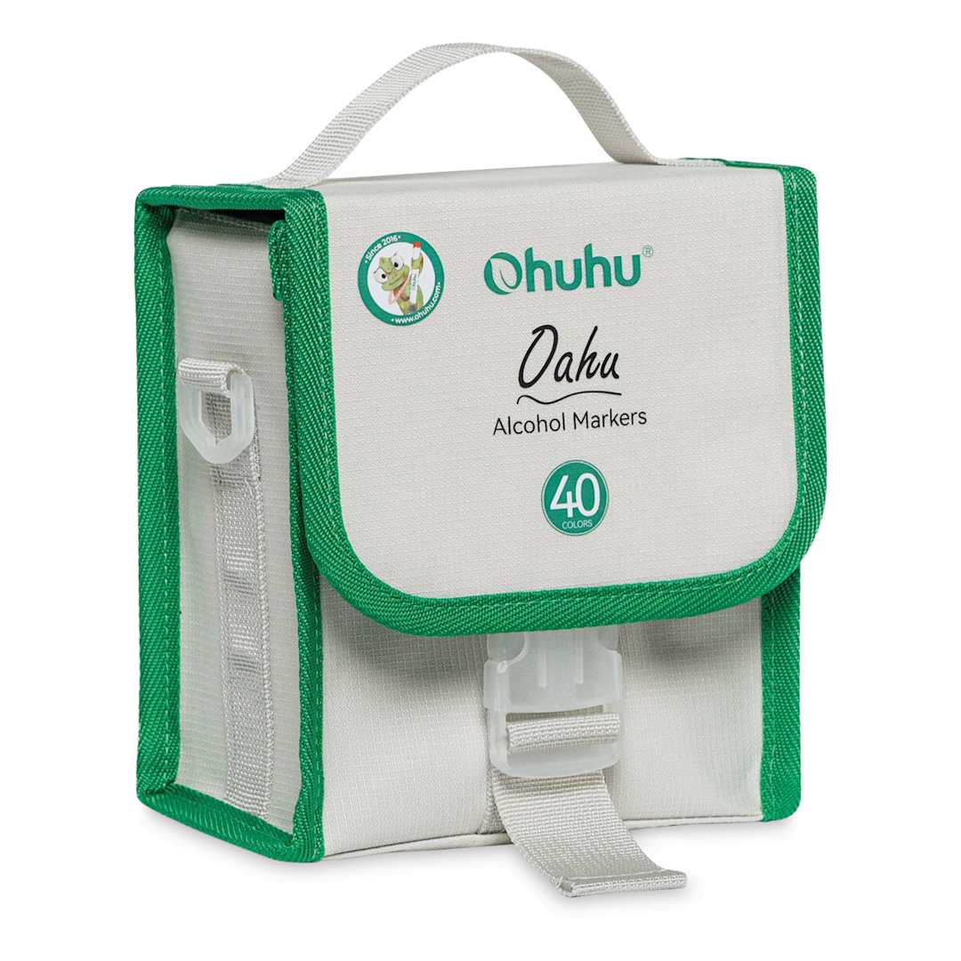 Open in modal - Ohuhu Oahu Dual-Tip Marker Set - Set of 40, Unique Colors, front of case