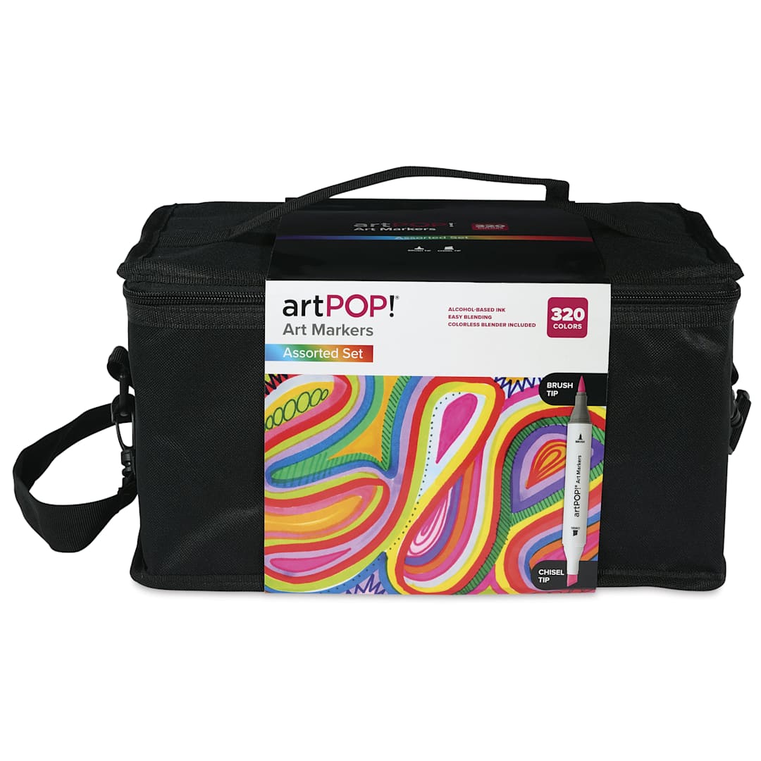 Open in modal - artPOP! Chisel and Brush Dual Tip Alcohol Art Marker Set - Set of 321, Assorted, front of packaging