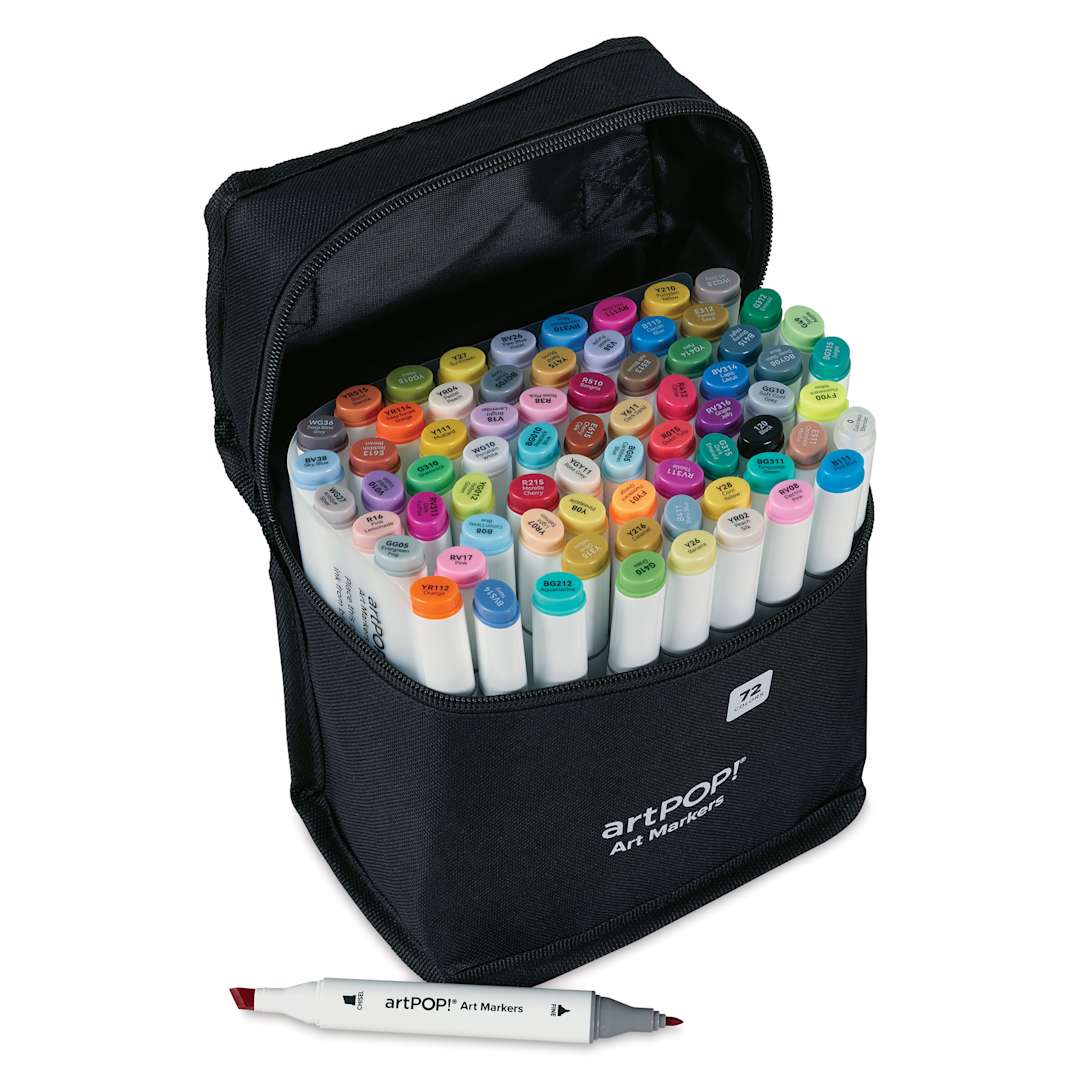 Open in modal - artPOP! Chisel and Fine Dual Tip Alcohol Art Marker Set - Set of 73, Assorted, open packaging