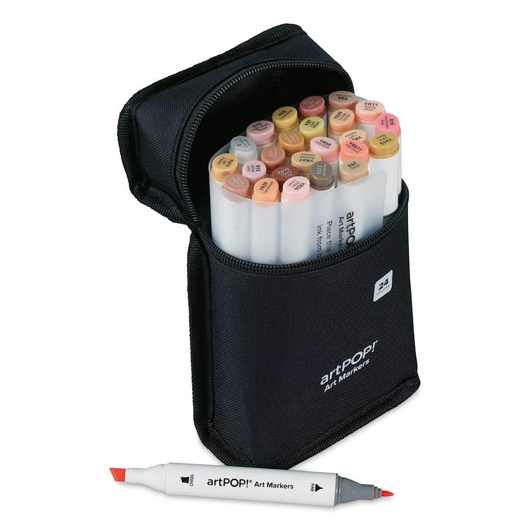Open in modal - artPOP! Chisel and Fine Dual Tip Alcohol Art Marker Set - Set of 25, Portrait, marker out of packaging