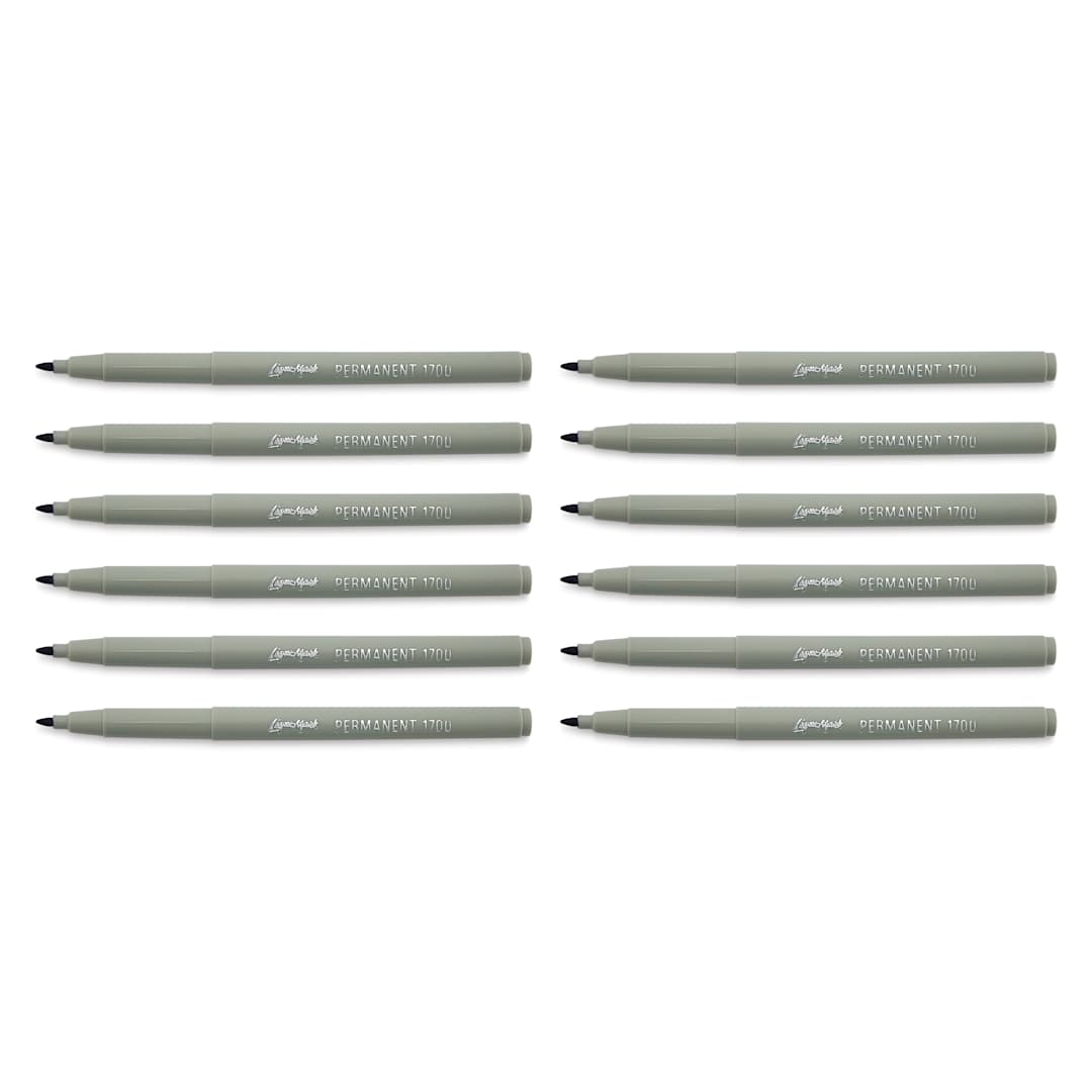 Open in modal - Liqui-Mark Permanent Markers- Pkg of 12, Purple, Extra Fine Tip with caps off