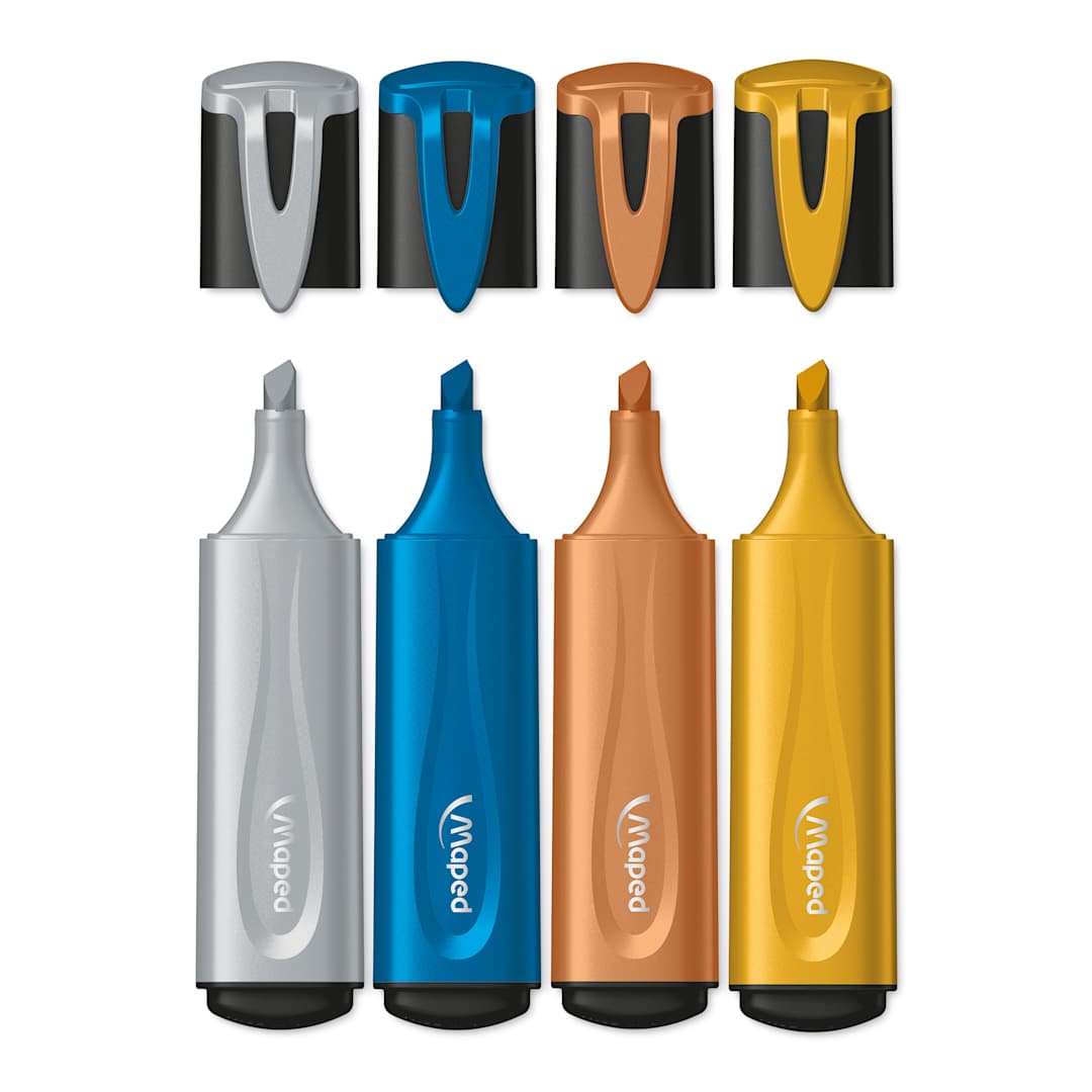 Open in modal - Maped Fluo Peps Highlighters - Set of 4, Metallic Glitter