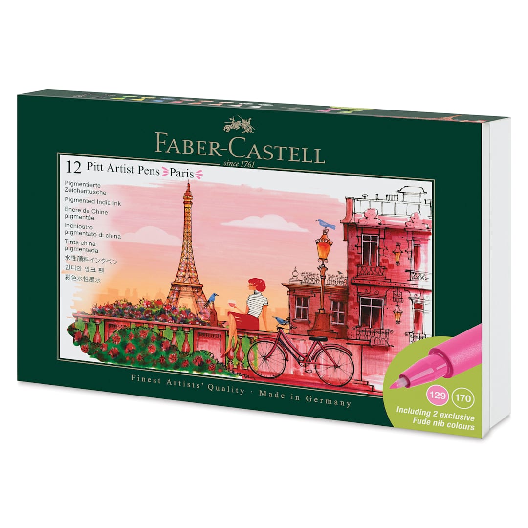 Open in modal - Faber-Castell Pitt Artist City Collection Brush Pens - Set of 12, Paris, front of packaging