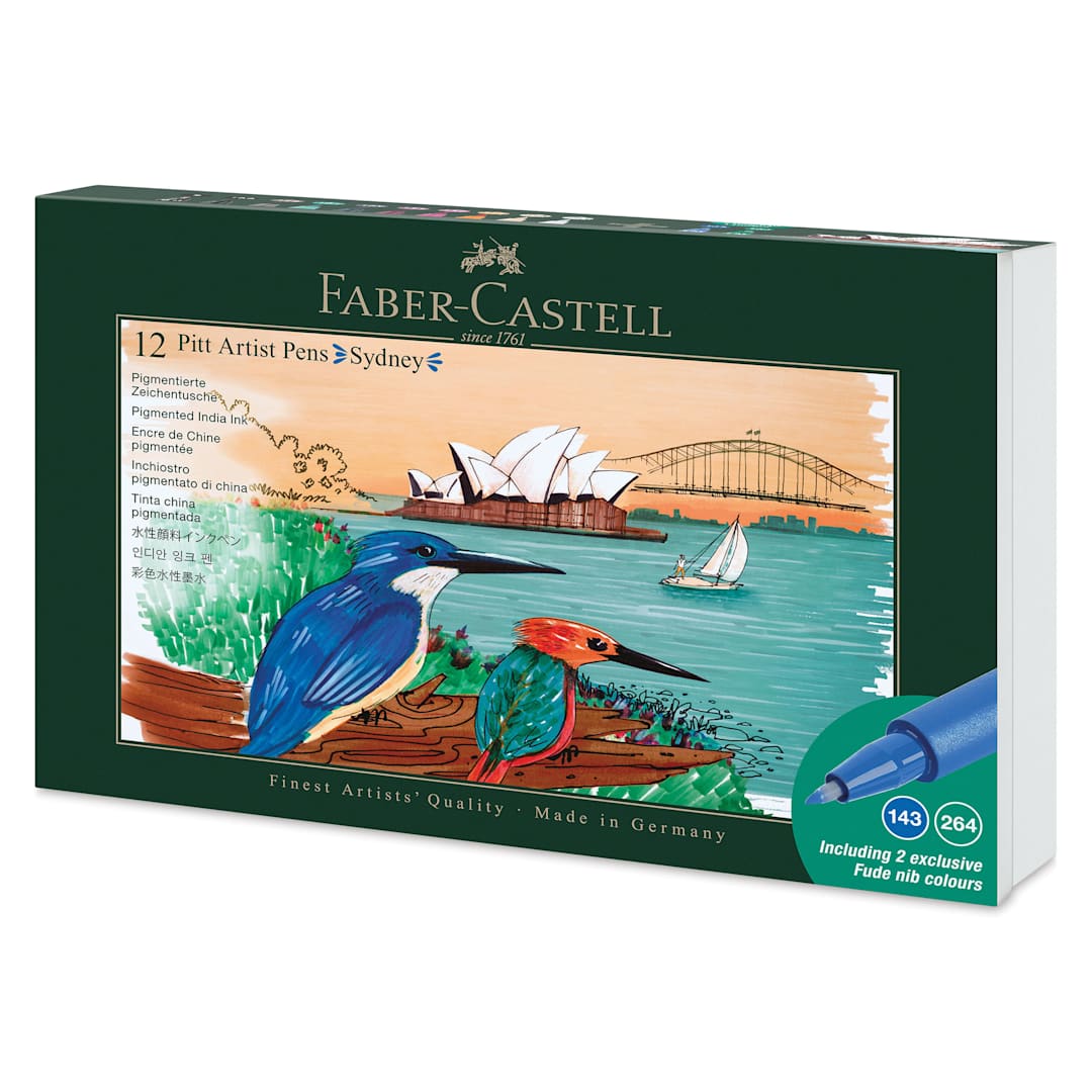 Open in modal - Faber-Castell Pitt Artist City Collection Brush Pens - Set of 12, Sydney, front of packaging