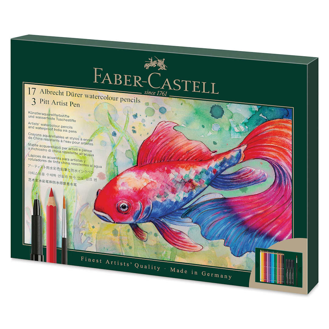 Open in modal - Faber-Castell Albrecht Dürer & Pitt Artist Pen Gift Set - Set of 21, front of packaging