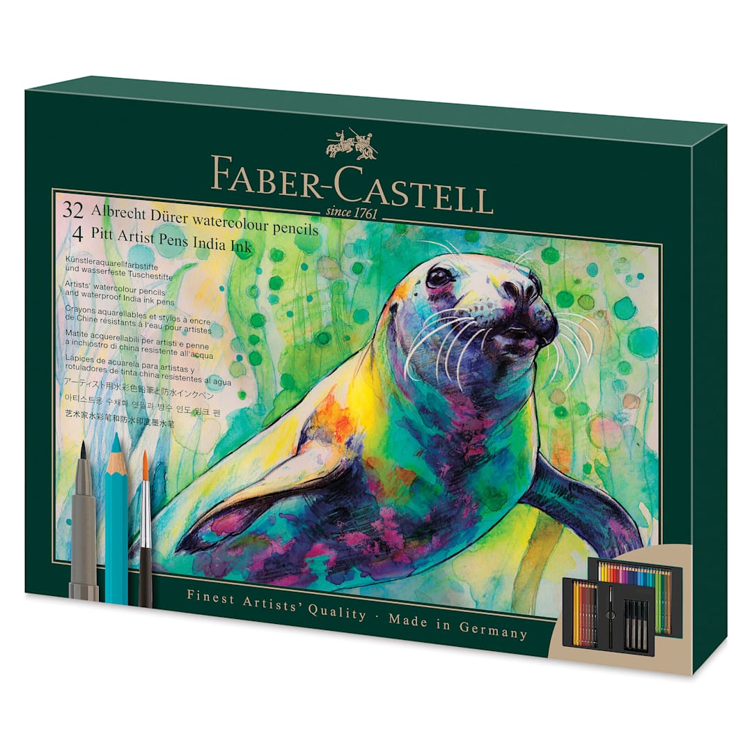 Open in modal - Faber-Castell Albrecht Dürer & Pitt Artist Pen Gift Set - Set of 37, front of packaging
