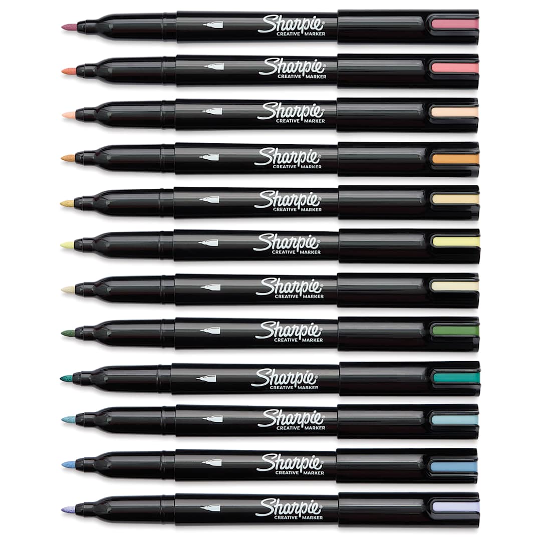 Open in modal - Sharpie Creative Acrylic Markers - Set of 12, Warm Tones, Fine Tip