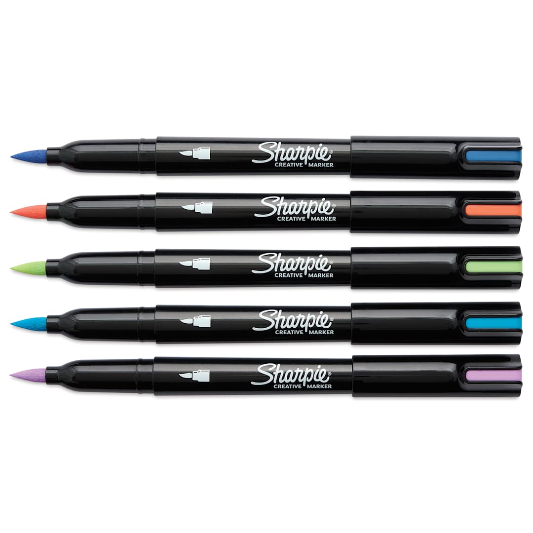 Open in modal - Sharpie Creative Acrylic Markers - Set of 5, Earth Tones, Brush Tip 