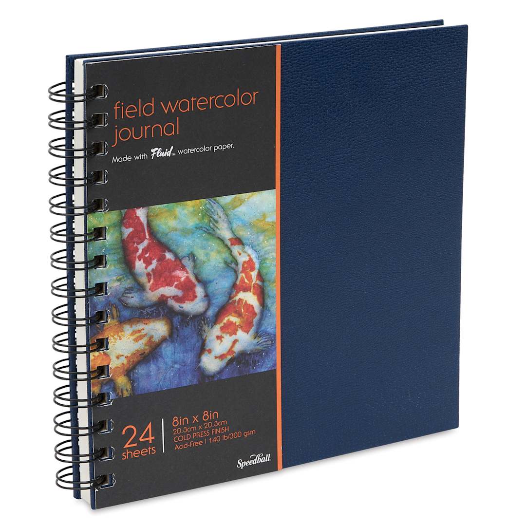 Open in modal - Fluid Watercolor Journal - Cold Press, 8" x 8", with label