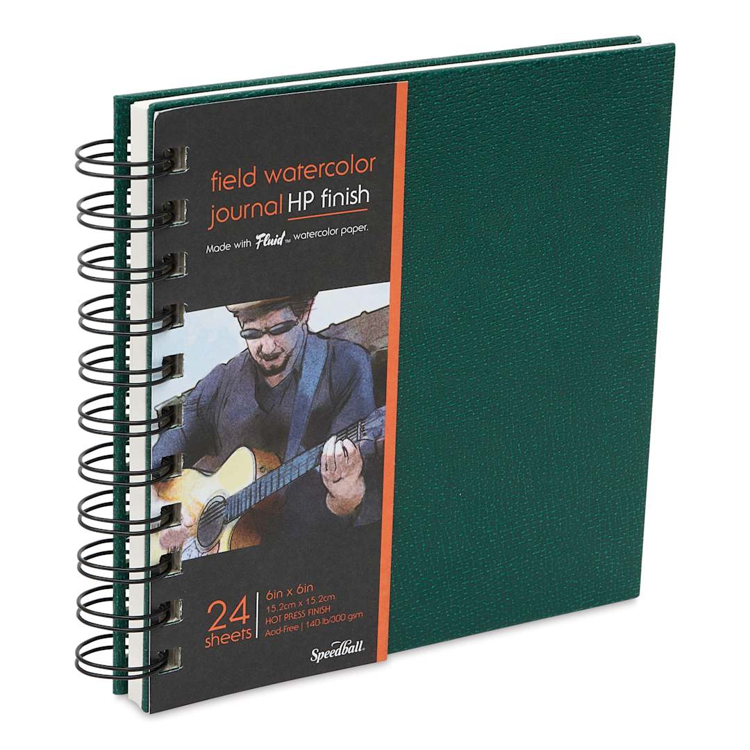 Open in modal - Fluid Watercolor Journal - Hot Press, 6" x 6", with label