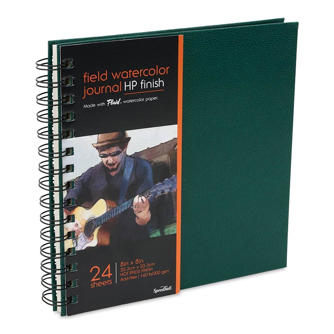 Open in modal - Fluid Watercolor Journal - Hot Press, 8" x 8", with label