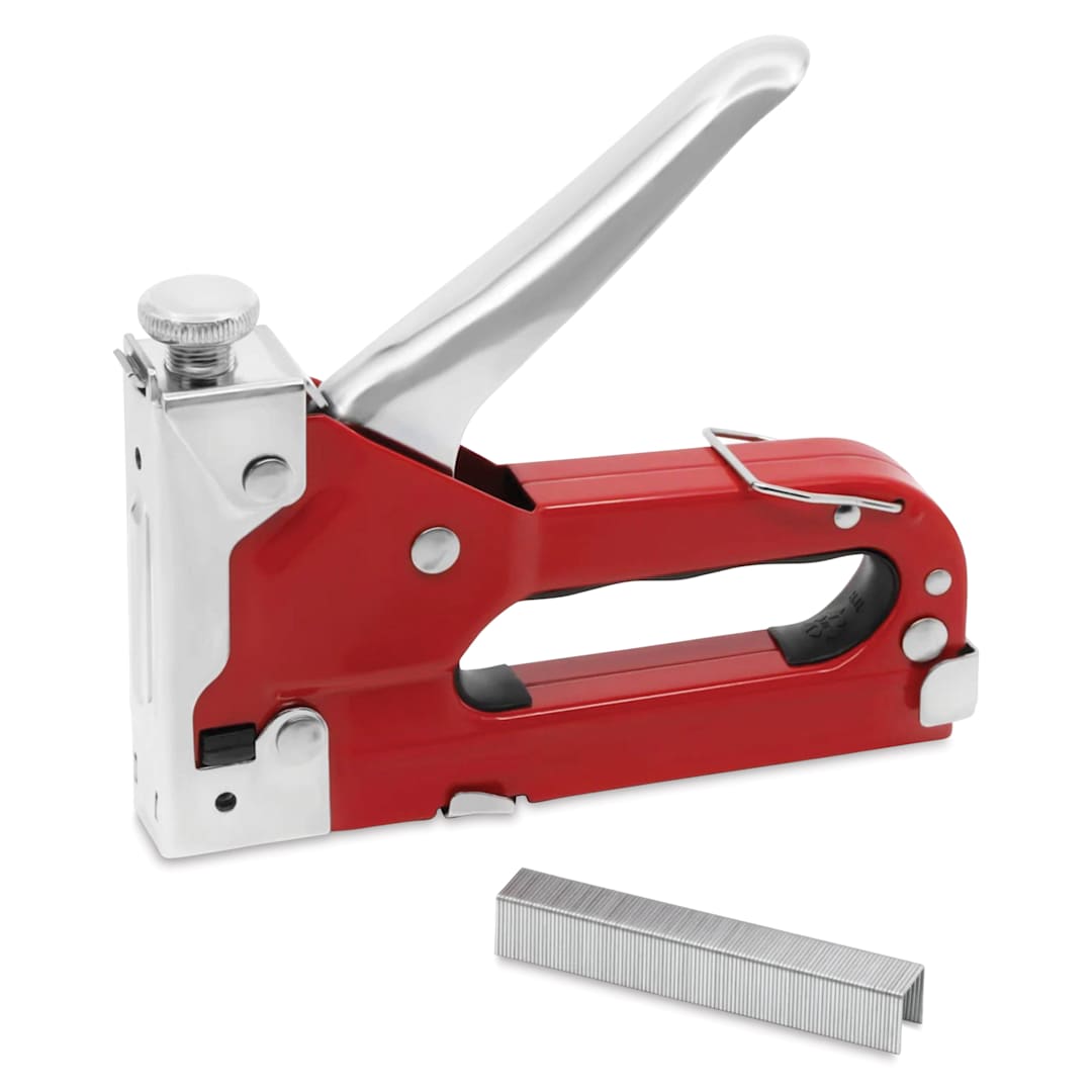 Open in modal - Dritz Heavy Duty Staple Gun - Red with included staples