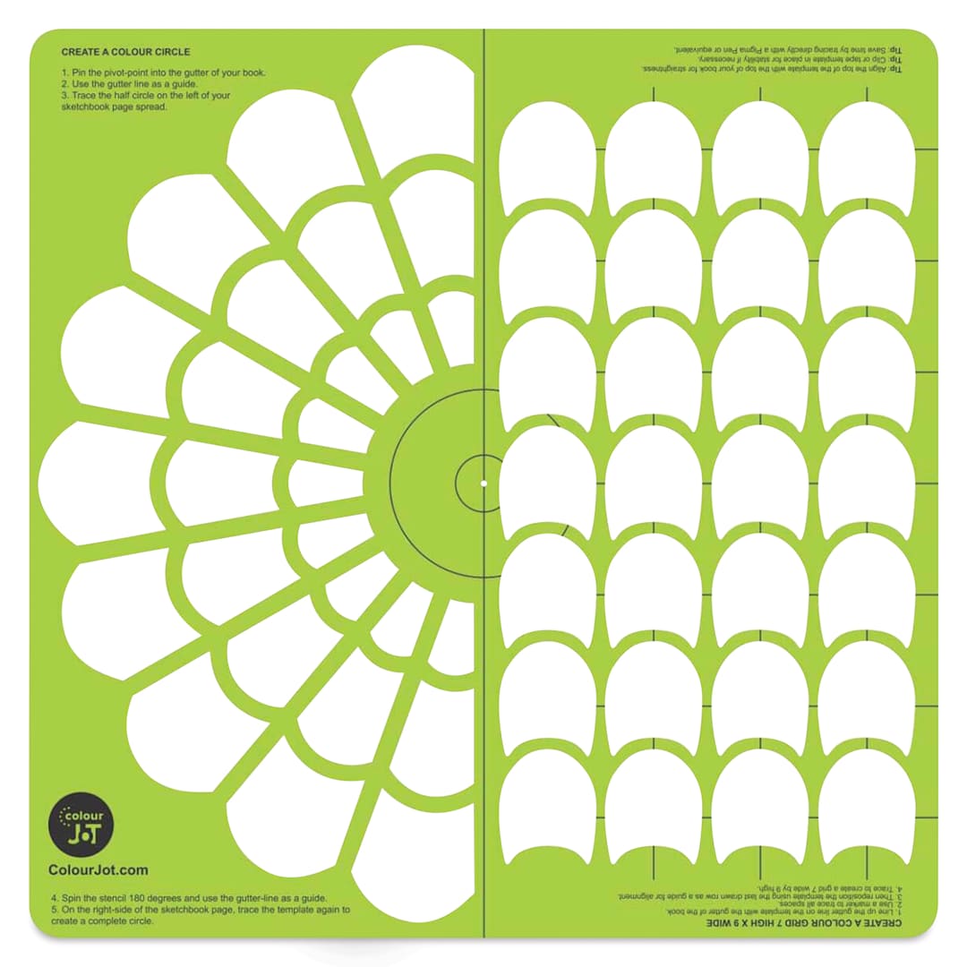 Open in modal - Pacific Arc ColourJot Mixing Template - Crescents, out of packaging