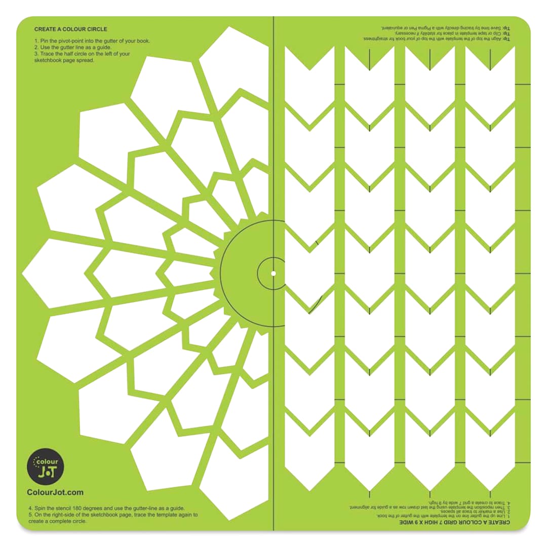 Open in modal - Pacific Arc ColourJot Mixing Template - Chevrons, out of packaging