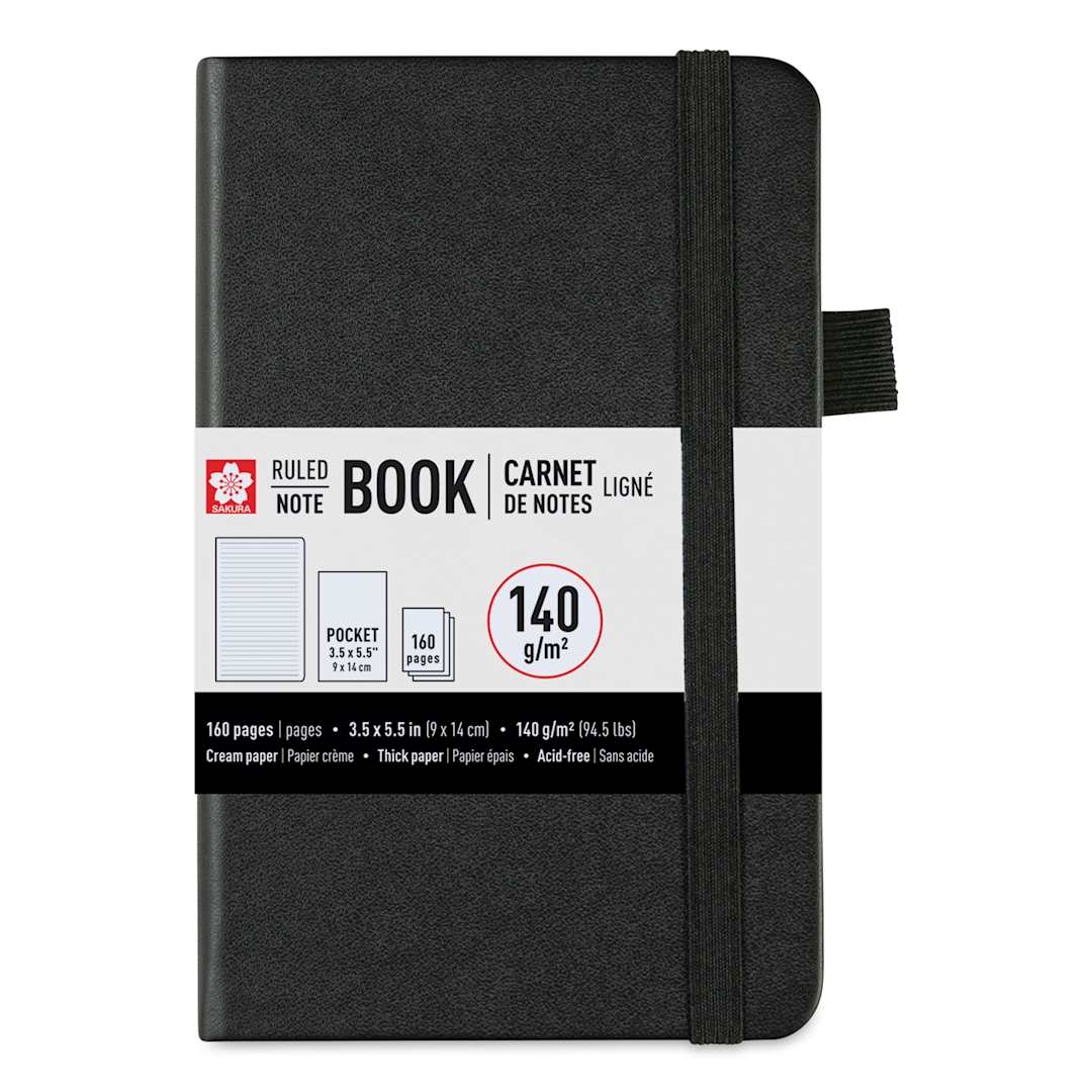 Open in modal - Sakura Notebook - Black, 3.5" x 5.5", Ruled