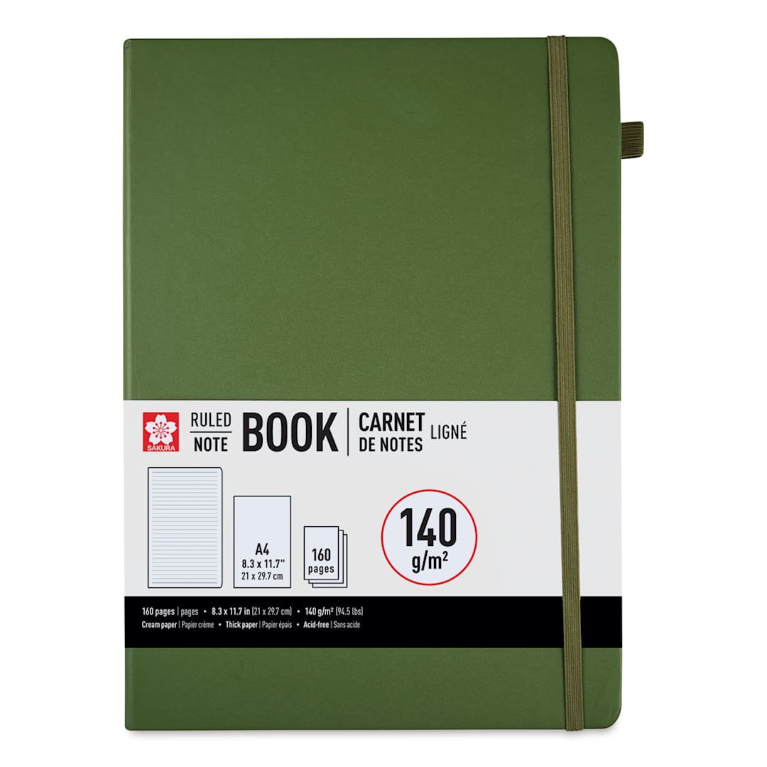 Open in modal - Sakura Notebook - Pine Needle, 8.3" x 11.7", Ruled