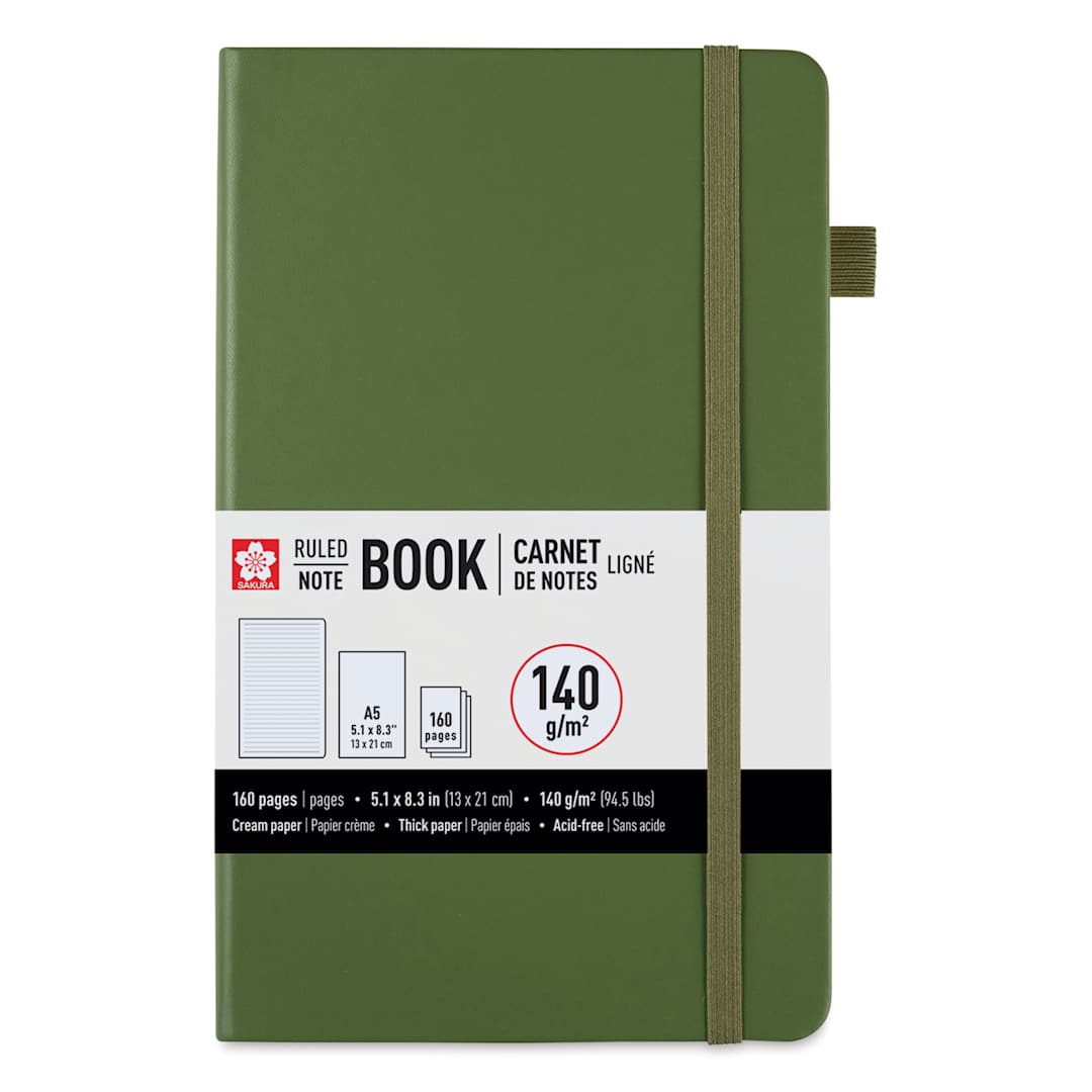 Open in modal - Sakura Notebook - Pine Needle, 5.1" x 8.3", Ruled