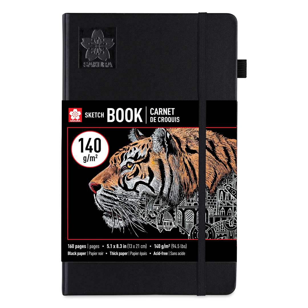 Open in modal - Sakura Black Paper Hardcover Sketchbook - Black, 5.1" x 8.3", Blank