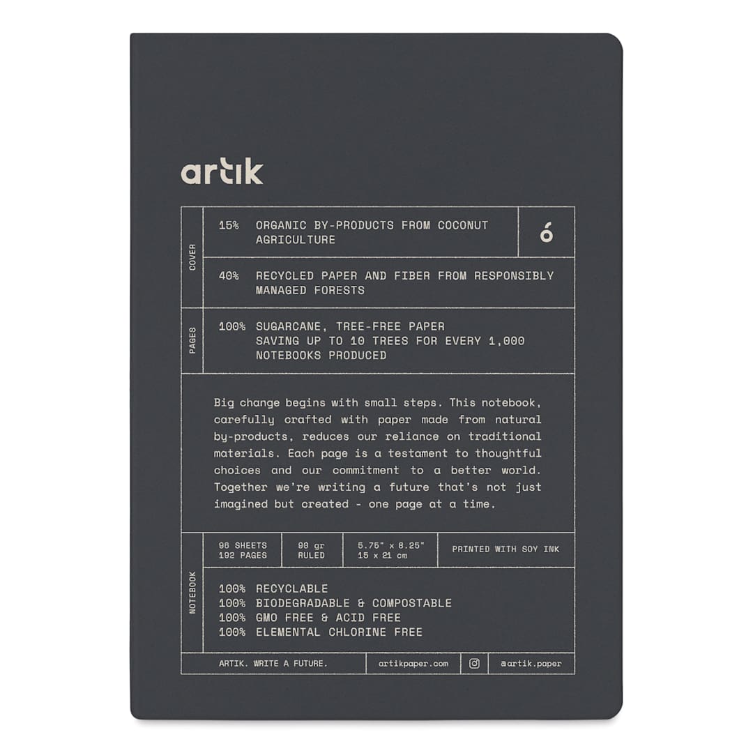 Open in modal - Artik Hardcover Notebook - Coconut, 5-3/4" x 8-1/4", Ruled, front cover
