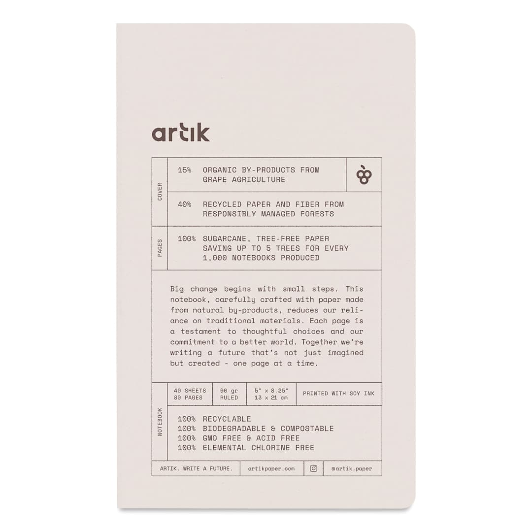 Open in modal - Artik Singer Sewn Notebook - Grape, 5" x 8-1/4", Ruled, Pkg of 2, front cover