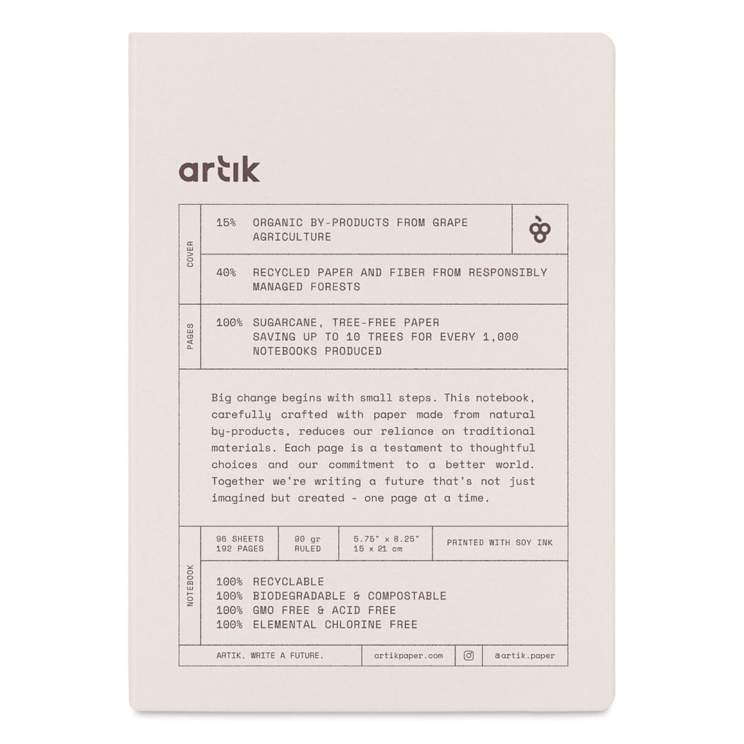 Open in modal - Artik Hardcover Notebook - Grape, 5-3/4" x 8-1/4", Ruled, front