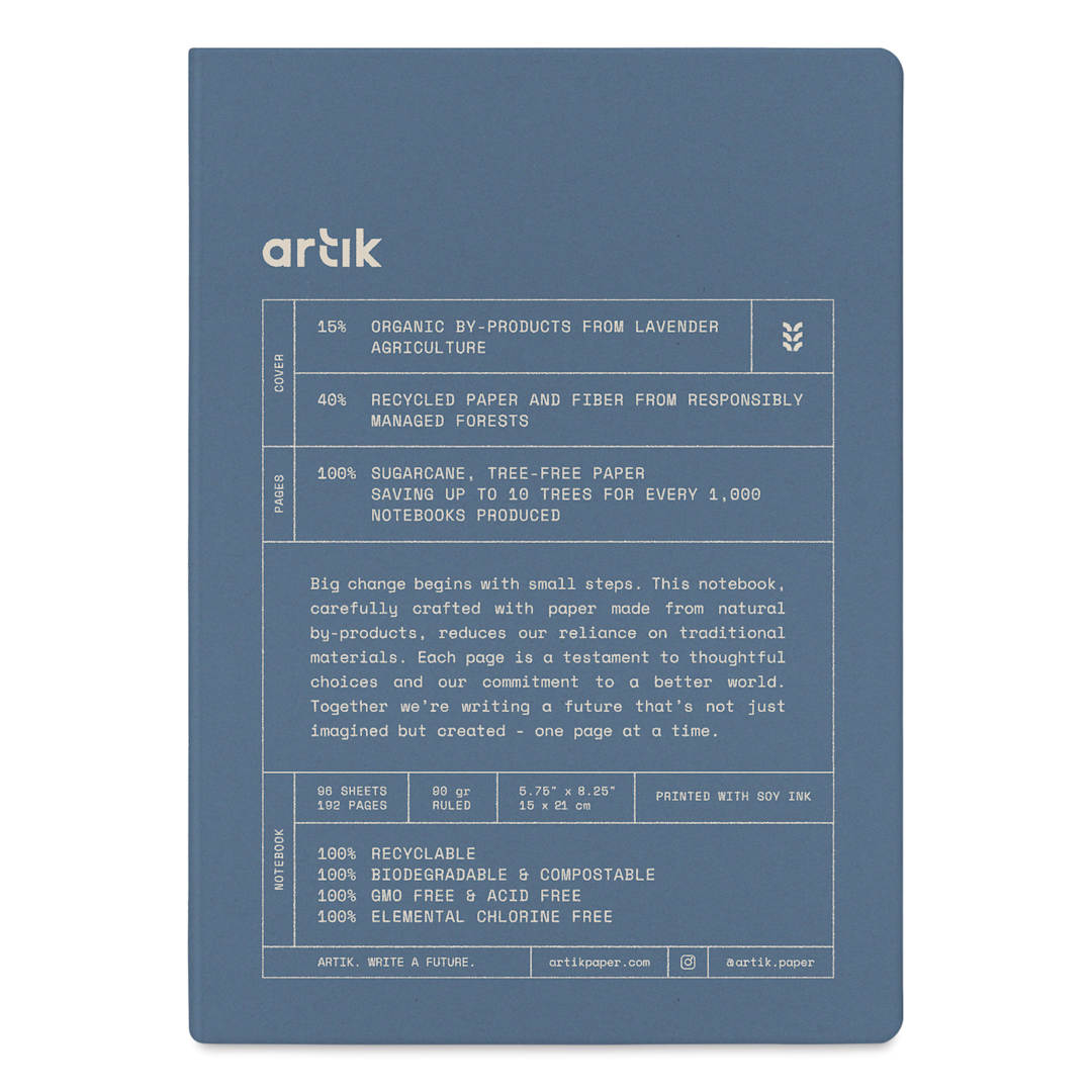Open in modal - Artik Hardcover Notebook - Lavender, 5-3/4" x 8-1/4", Ruled, front