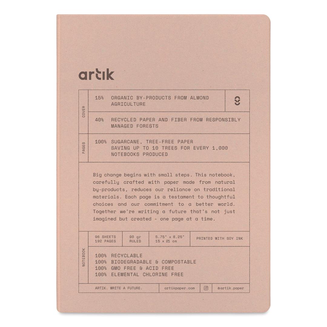 Open in modal - Artik Hardcover Notebook - Almond, 5-3/4" x 8-1/4", Ruled, front