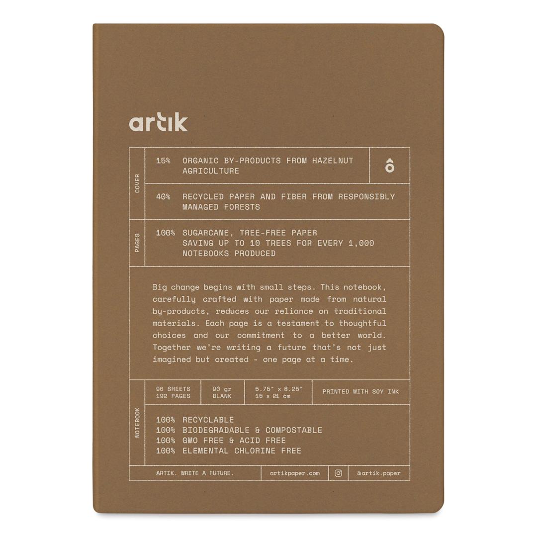 Open in modal - Artik Hardcover Notebook - Hazelnut, 5-3/4" x 8-1/4", Blank, front