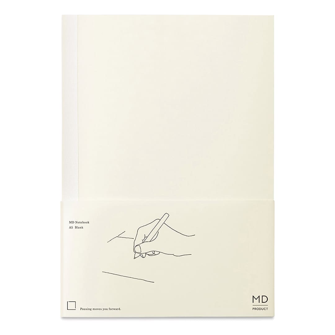 Open in modal - Midori MD Notebooks - A5, Blank, White, front cover